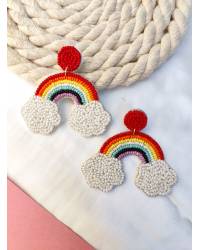 Buy Online Crunchy Fashion Earring Jewelry Dulhaniya Multicolored Flower Mehndi Jewellery Set for Haldi Handmade Beaded Jewellery CFS0621