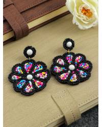 Buy Online Crunchy Fashion Earring Jewelry Sky Blue-Pink Handmade Beaded Floral Jewelery Set for Haldi Necklaces & Chains CFS0540