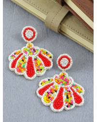 Buy Online Crunchy Fashion Earring Jewelry Multicolor Beaded Floral Bridal Haldi-Mehndi Jewellery Set Handmade Beaded Jewellery CFS0471