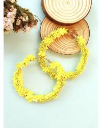 Buy Online Crunchy Fashion Earring Jewelry Yellow-Green Floral Jewellery Set for Haldi, Mehandi, Baby Shower This exquisite Yellow-Green Bridal Mehndi Handmade Beaded Jewellery CFS0608