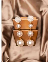 Buy Online Royal Bling Earring Jewelry Crunchy Fashion Ethnic Gold Plated Peach Beads & Pearl Large Bali Hoop Jhumka/Jhumka Earrings RAE1961 Jewellery RAE1961