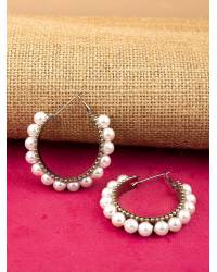 Buy Online Crunchy Fashion Earring Jewelry Oxidized Silver & Red Dangler Earrings Jewellery CMB0046