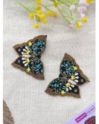Buy Online Crunchy Fashion Earring Jewelry Black Flower Handmade Earrings for Women & Girls Handmade Beaded Jewellery CFE2200
