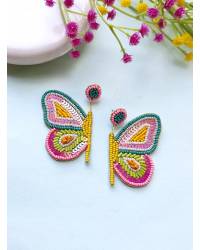 Buy Online Royal Bling Earring Jewelry Traditional Gold-plated Pink Hoops Jhumka Earrings RAE1379 Jewellery RAE1379