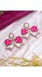 Pink-White Bow Earrings