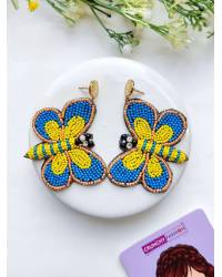 Buy Online  Earring Jewelry Multicolored Heart-Shaped Beaded Stud Earrings: Valentines Handmade Beaded Jewellery CFE2236
