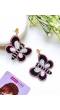 Black-White Beaded Butterfly Earrings for Trendy Women