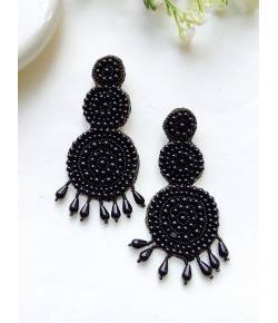 Buy Online Royal Bling Earring Jewelry Black Bejewelled Beaded Drop Earrings for Girls Drops & Danglers CFE2128