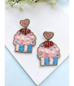 Pink Cupcake Earrings| Quirky Handmade Jewellery for Women & Girls