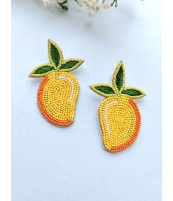 Handmade Beaded Mango Earrings for Women and Girls