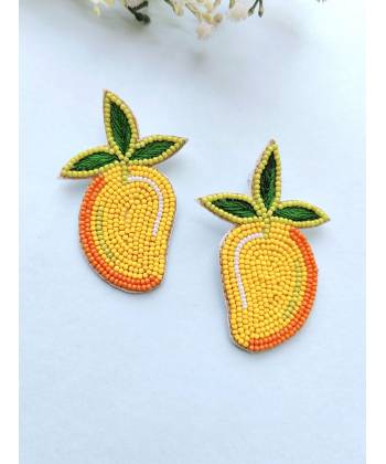 Handmade Beaded Mango Earrings for Women and Girls