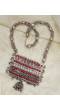 Oxidized German silver Long Necklace Red Color  CFN0894