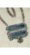 Oxidized German silver Long Necklace Blue & Green Color  CFN0895