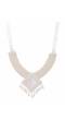 Crunchy Fashion White Handmade Beaded Single Star Design Necklace CFN0903