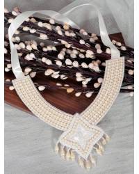 Buy Online Crunchy Fashion Earring Jewelry Crunchy Fashion Handcrafted White Tasseled Beaded Earrings CFE1675 Handmade Beaded Jewellery CFE1675