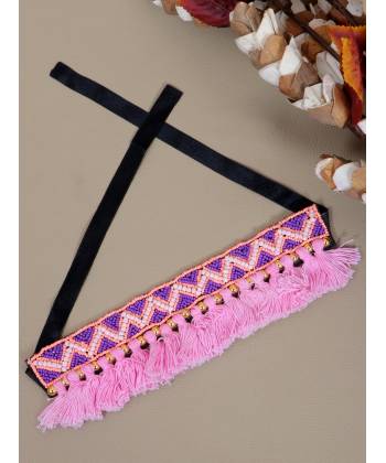 Boho Handmade Pink& Purple  Beaded Necklace CFN0912