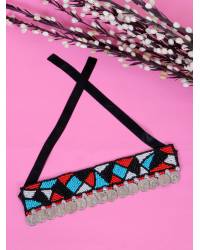 Buy Online Crunchy Fashion Earring Jewelry Pink & Gold Beaded Choker Necklace Set for Women Handmade Beaded Jewellery CFS0522
