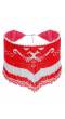 Crunchy Fashion Boho Free Pattern Red & White Beaded Handmade Necklace CFN0923