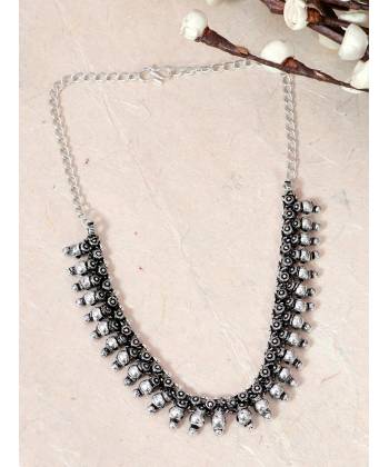 Oxidised German Silver Trendy Choker Necklace CFN0928