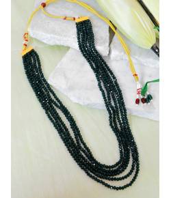 Crunchy Fashion Gold-Plated Green Pearl Layered Necklace CFN0931
