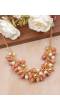 Crunchy Fashion Gold-Toned Multicolor Delicate Pearls Necklace 
