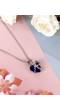Crunchy Fashion Siver-Tone Titanic Heart Shape Blue Stone Chain Pendant Valentine Gift For Women 