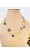 Stylish Gold Plated Black Marble Necklace for Women, Girls