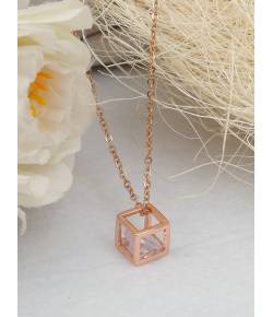 Gold-Plated Crystal Pendant Necklace For Women/Girl's