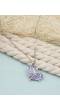 Silver-Plated Purple Crystal Heart Pendant Necklace For Women/Girl's
