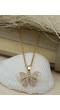 Elegant Gold-Plated Crystal Butterfly Pendant Necklace For Women/Girl's