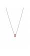 Gold-Plated Pink Crystal Heart Bow Pendant Necklace for Women/Girls