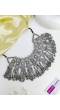 Afgan Style Silver Oxidised Choker Necklace Set for Women & Girls