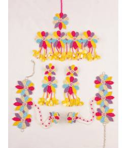 Multicolored Flowers Handmade Beaded Jewellery