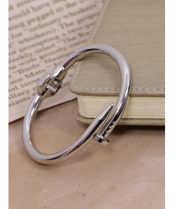Silver Plated Luxury Screw Design Cuff Open Bracelets for Women Valentine's Day CFB0471