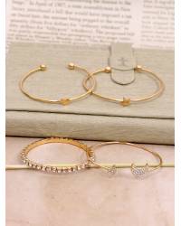 Buy Online Crunchy Fashion Earring Jewelry Crunchy Fashion Elegant Silver-Plated AD American Diamond Studded Bracelet CFB0501 Jewellery CFB0501
