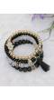 Crunchy Fashion Bohemian Turquoise White & Black Evil Eye Multi-String Bracelet CFB0474