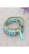 Crunchy Fashion Bohemian Turquoise Blue Evil Eye Multi-String Bracelet CFB0476