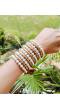 Golden Pearl Spiral Boho Chic Bangle for Girls/Women