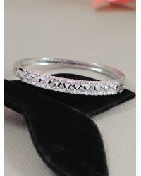 Buy Online Crunchy Fashion Earring Jewelry Silver Plated Luxury Screw Design Cuff Open Bracelets for Women Valentine's Day CFB0471 Cuff Bracelets CFB0471