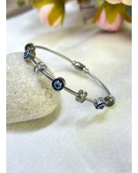 Buy Online Crunchy Fashion Earring Jewelry Classic Rose Gold Evil Eye Bracelet for Women-Girls: Anti-Tarnish and Water Proof Cuff Bracelets CFB0505
