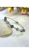 Silver Classic Evil Eye Bangle Bracelet for women, Girl | Anti Tarnish & Water Proof