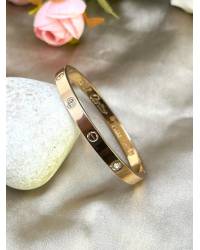 Buy Online Crunchy Fashion Earring Jewelry Gold Evil Eye Bangle Bracelet for Women- 18K Plated, Stainless Steel | Anti-Tarnish & Waterproof Cuff Bracelets CFB0507