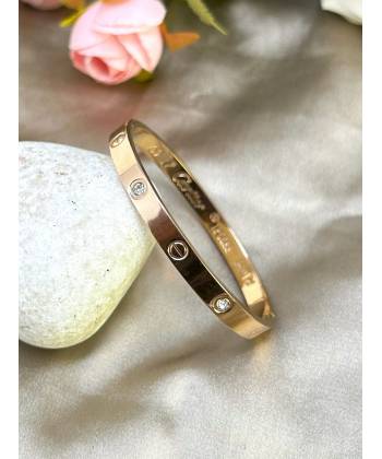 Summer Love: Rose Gold Crystal Studded Anti-Tarnish Bracelet for Women,Girls