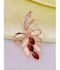 Crunchy Fashion Rose Gold Antique Cultered Multicolor Brooch CFBR0088