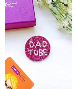 Pink 'Dad-to-Be' Handmade Beaded Brooch for Men