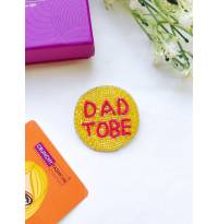Yellow 'Dad to Be' Handmade Beaded Brooch - Perfect for Parties, Baby Showers, and Maternity Shoots