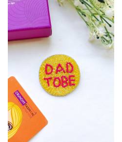 Yellow 'Dad to Be' Handmade Beaded Brooch - Perfect for Parties, Baby Showers, and Maternity Shoots