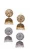 Crunchy Fashion traditional  Oxidized Gold & Silver Combo Set Jhumgi Earrings CMB0069