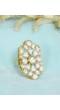 Crunchy Fashion Gold-Plated Traditional White  Kundan Work Finger Ring CFR0495