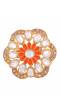 Traditional Gold-Plated Kundan Orange Studded Cocktail Rings CFR0527